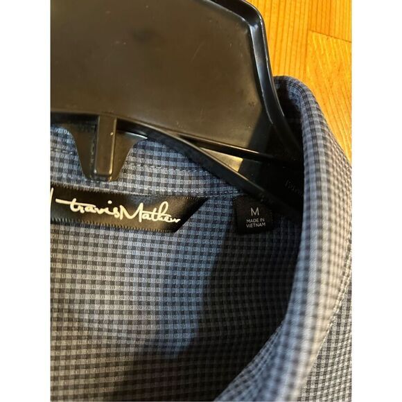 Travis Mathew  Shirt Mens Medium Blue Plaid Long Sleeve Button Down (8083) - Picture 3 of 7